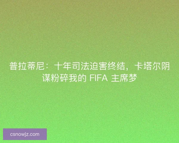 普拉蒂尼：十年司法迫害终结，卡塔尔阴谋粉碎我的 FIFA 主席梦