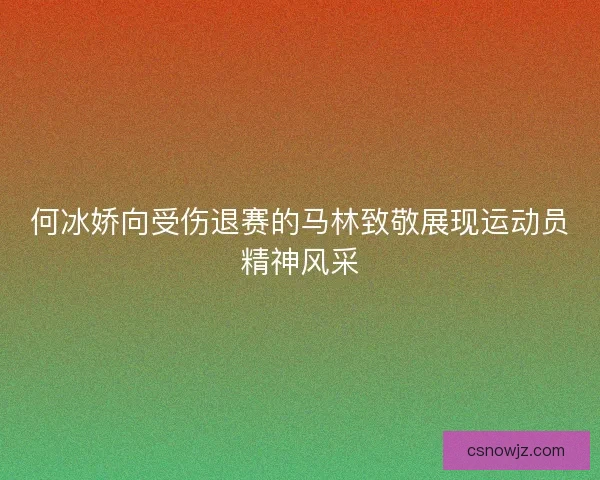 何冰娇向受伤退赛的马林致敬展现运动员精神风采